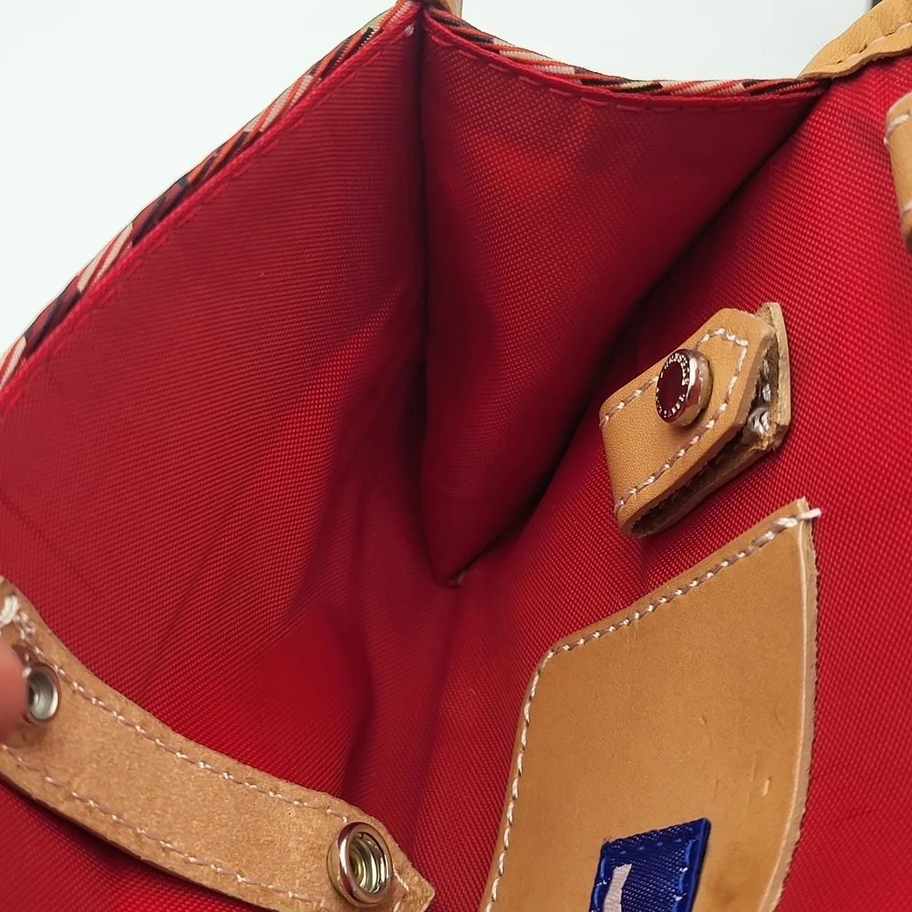 Burberry Nova Check Blue Label Waist Crossbody Bag Canvas Red..Authentic..